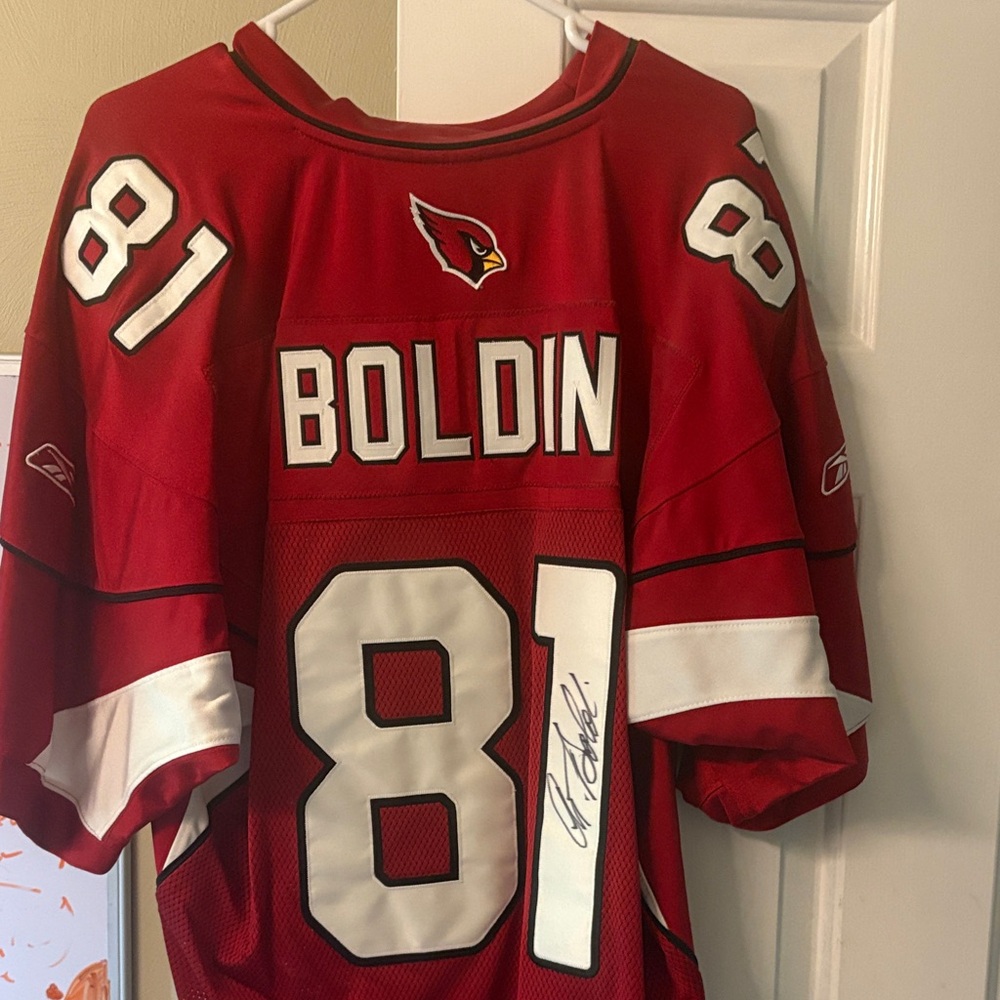 Reebok Red and White Men's Jersey with Number 81